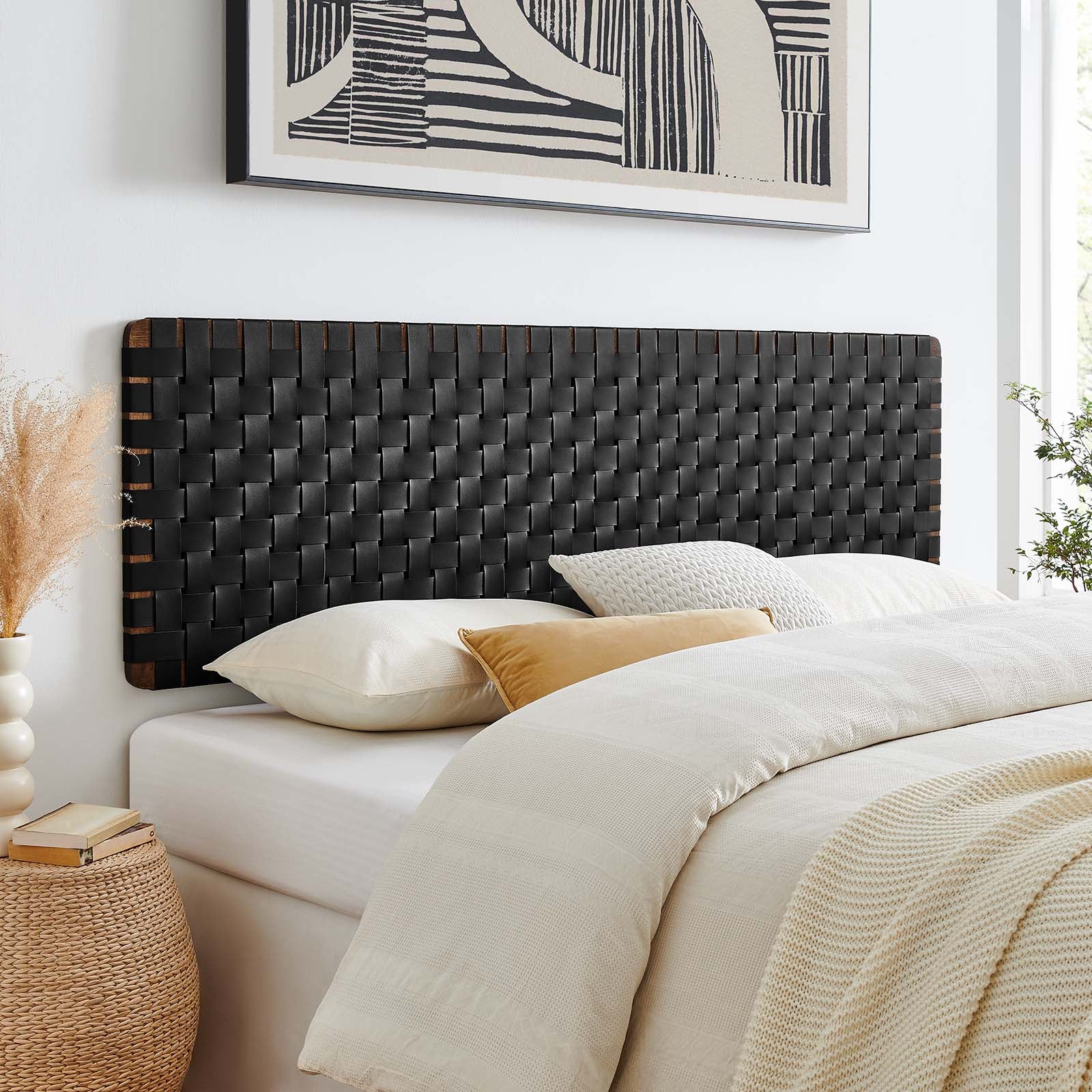 Sparta Weave Wall-Mount King Vegan Leather Headboard By Modway - MOD-7126 | Headboards | Modishstore - 21