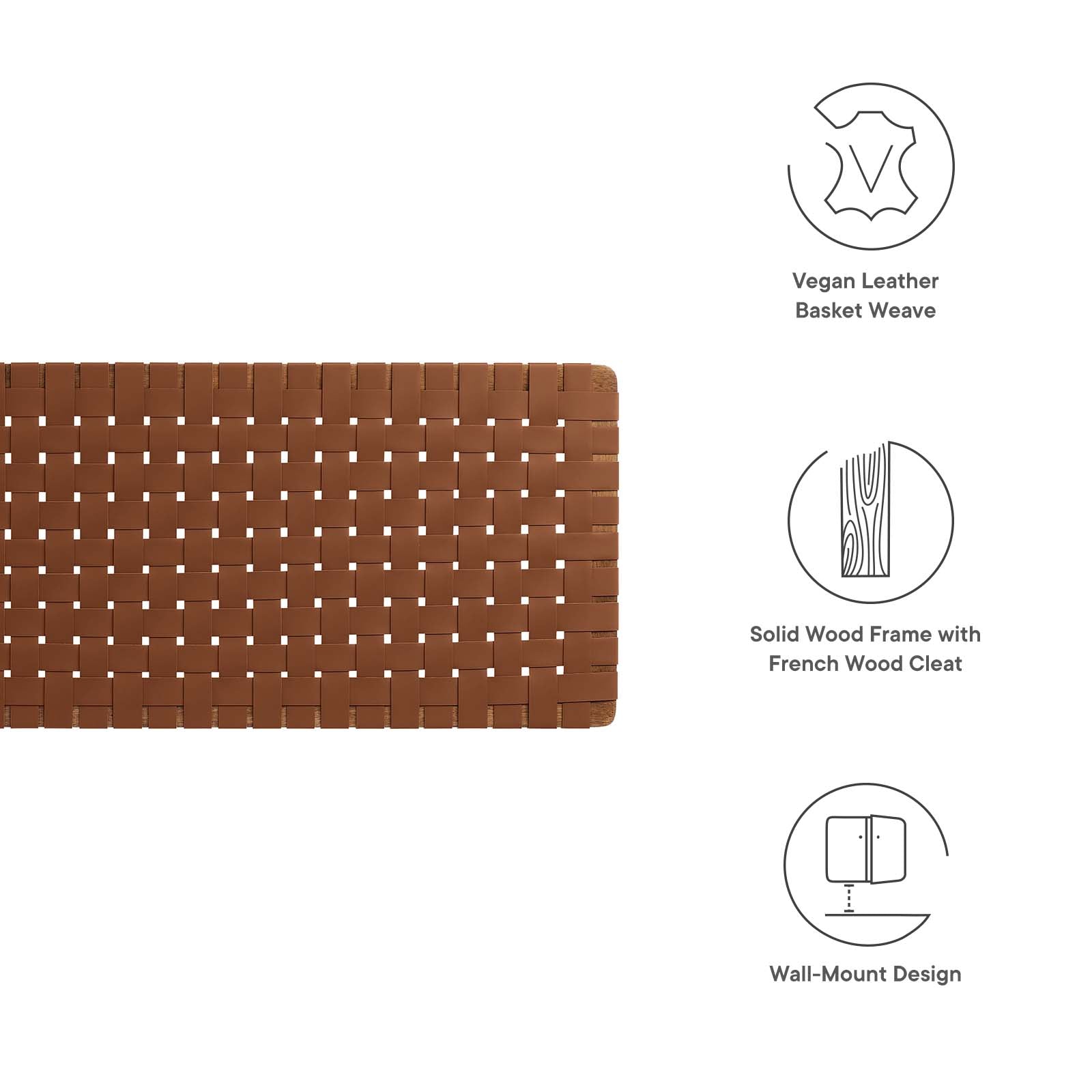 Sparta Weave Wall-Mount King Vegan Leather Headboard By Modway - MOD-7126 | Headboards | Modishstore - 25