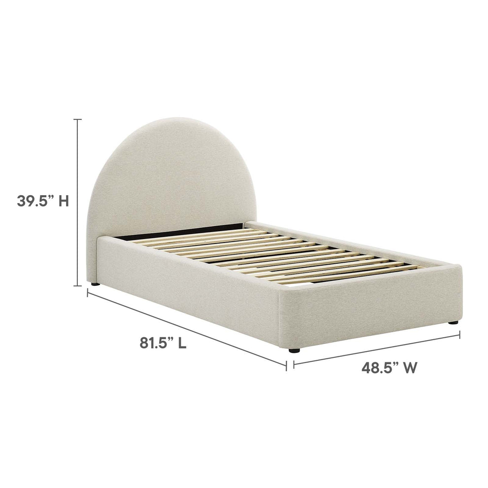 Resort Upholstered Fabric Arched Round Twin Platform Bed By Modway - MOD-7128 | Beds | Modishstore - 6