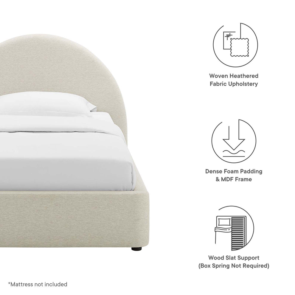 Resort Upholstered Fabric Arched Round Twin Platform Bed By Modway - MOD-7128 | Beds | Modishstore - 7