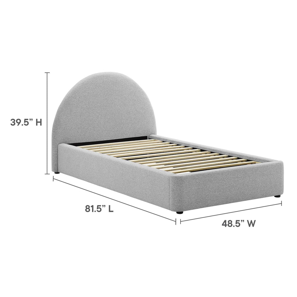 Resort Upholstered Fabric Arched Round Twin Platform Bed By Modway - MOD-7128 | Beds | Modishstore - 14