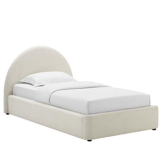 Resort Performance Velvet Arched Round Twin Platform Bed By Modway - MOD-7129 | Beds | Modishstore - 1