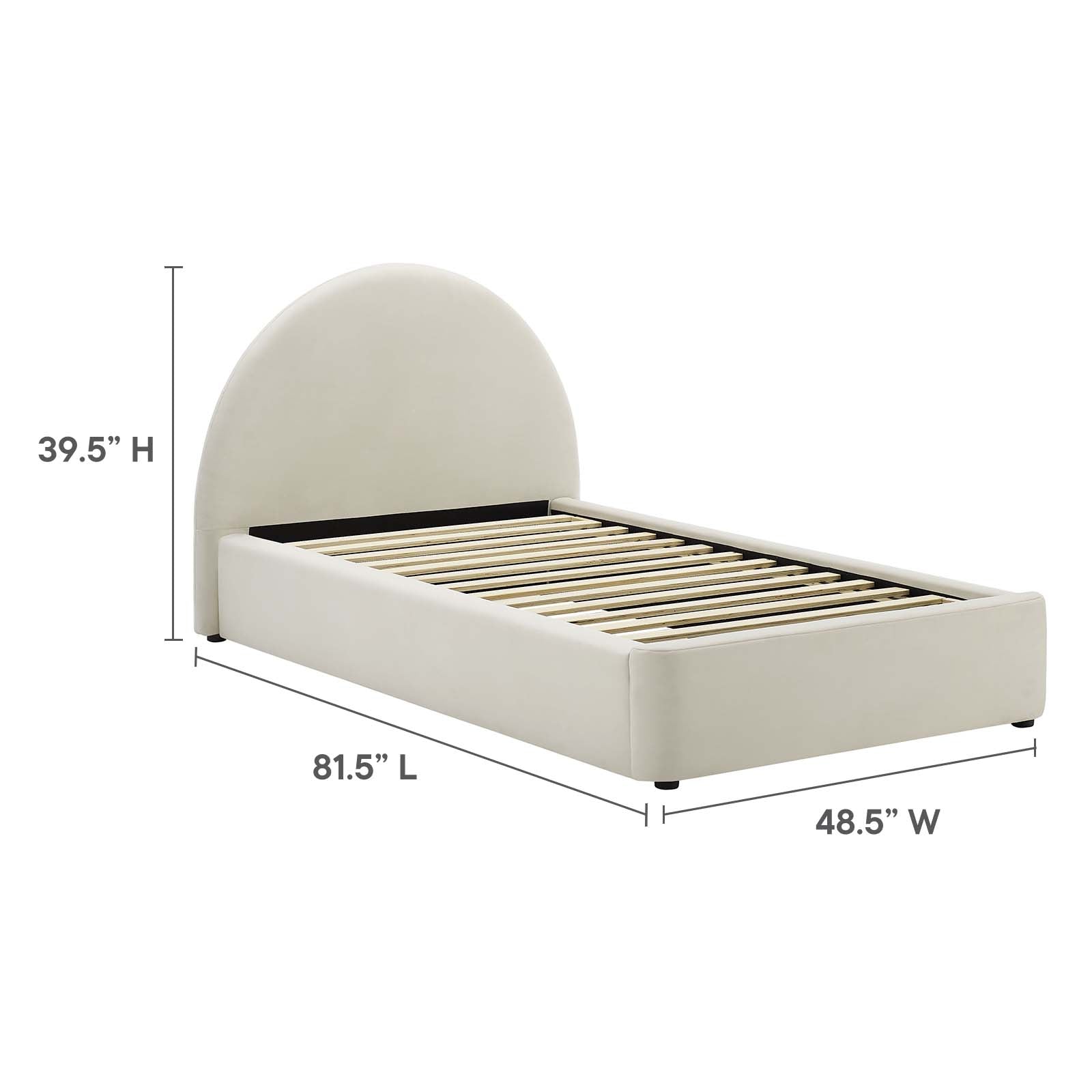 Resort Performance Velvet Arched Round Twin Platform Bed By Modway - MOD-7129 | Beds | Modishstore - 6