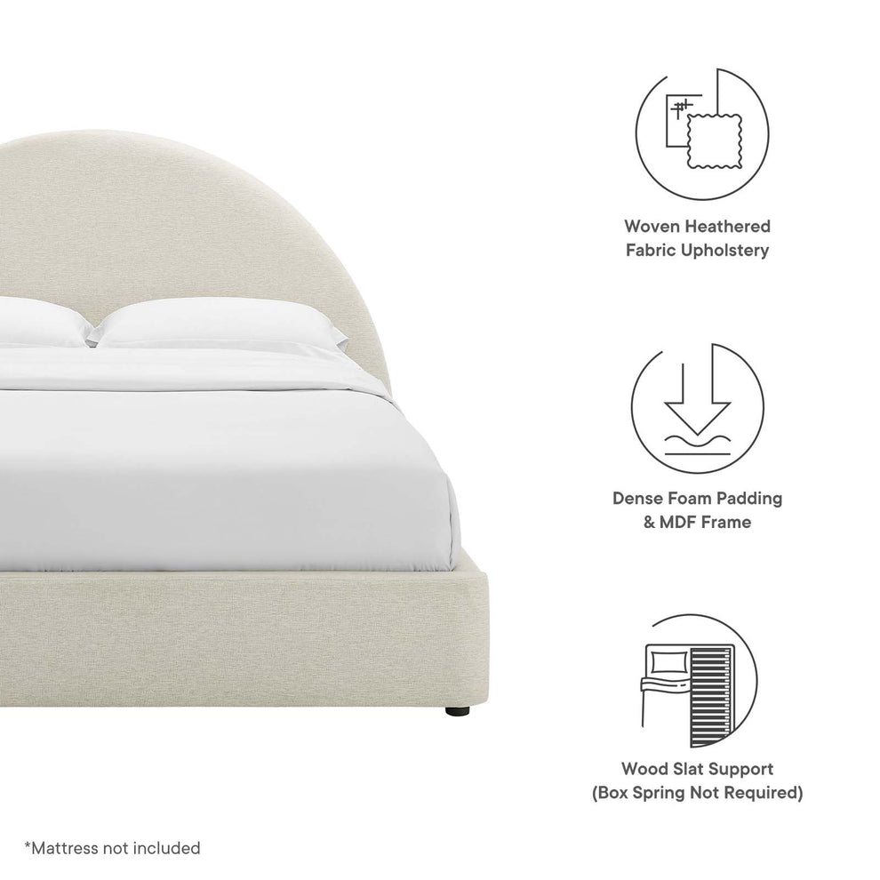 Resort Upholstered Fabric Arched Round Queen Platform Bed By Modway - MOD-7132 | Beds | Modishstore - 7