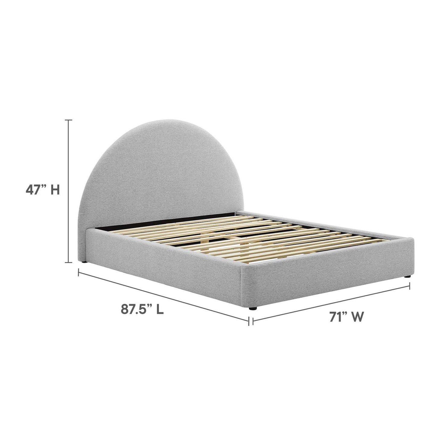 Resort Upholstered Fabric Arched Round Queen Platform Bed By Modway - MOD-7132 | Beds | Modishstore - 14