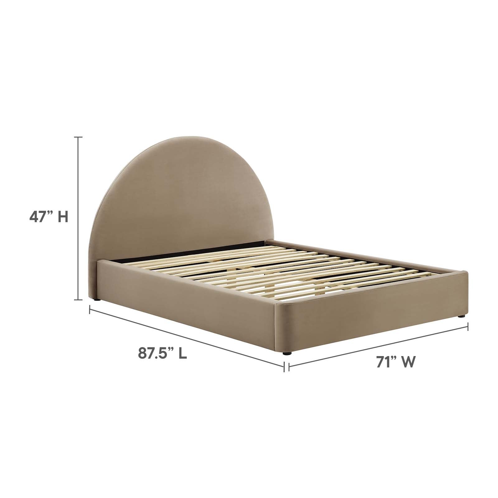 Resort Upholstered Fabric Arched Round Queen Platform Bed By Modway - MOD-7132 | Beds | Modishstore - 38