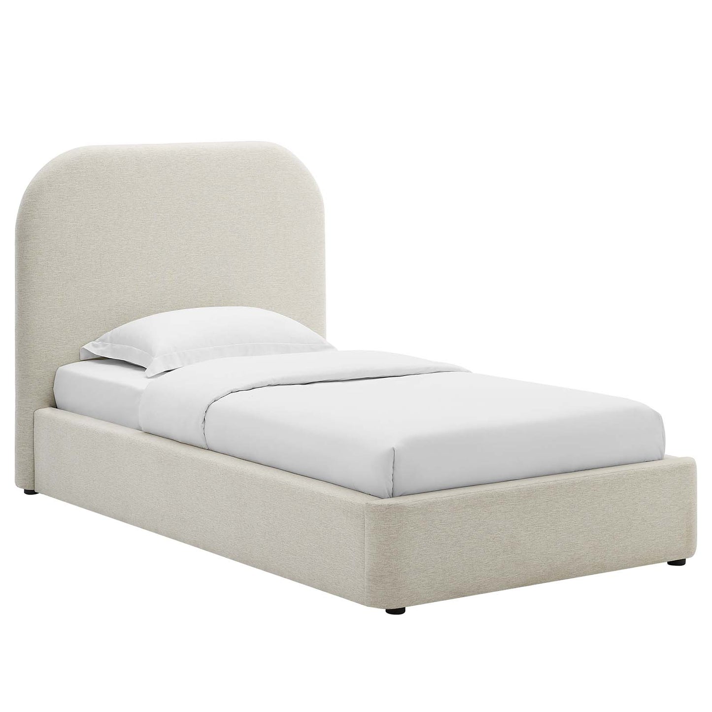 Keynote Upholstered Fabric Curved Twin Platform Bed By Modway - MOD-7136 | Beds | Modishstore - 1