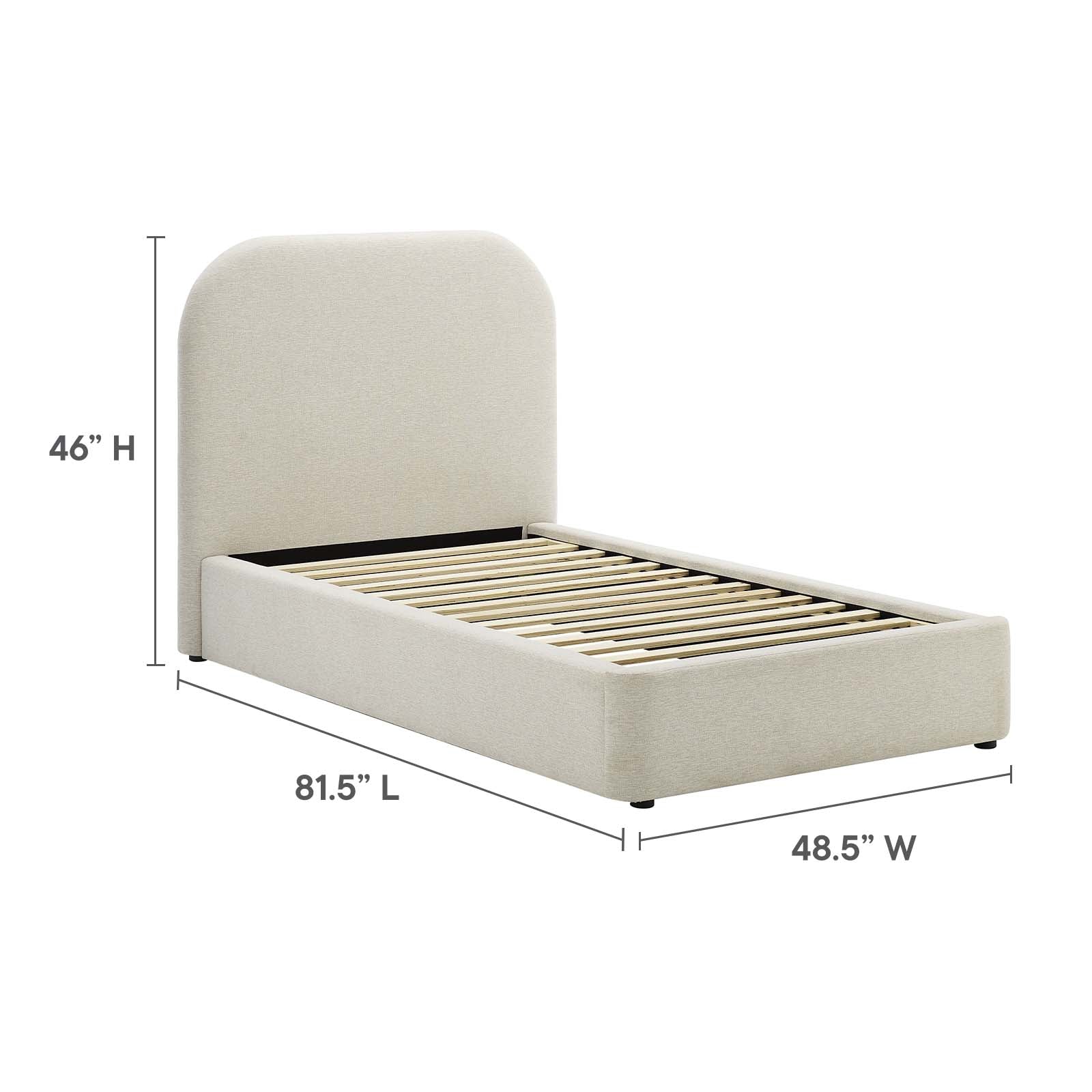 Keynote Upholstered Fabric Curved Twin Platform Bed By Modway - MOD-7136 | Beds | Modishstore - 6