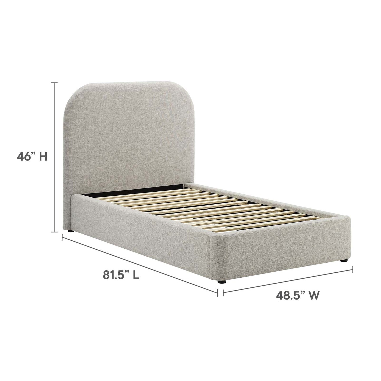 Keynote Upholstered Fabric Curved Twin Platform Bed By Modway - MOD-7136 | Beds | Modishstore - 14