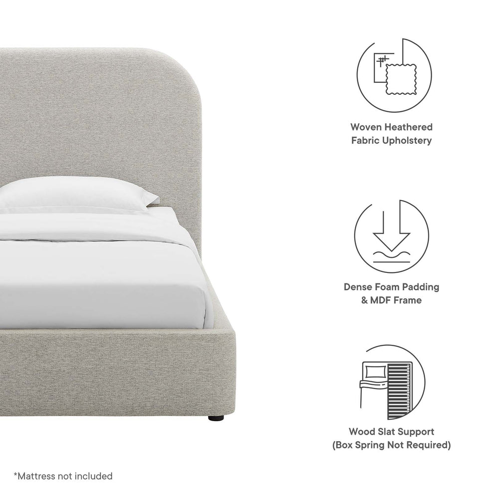 Keynote Upholstered Fabric Curved Twin Platform Bed By Modway - MOD-7136 | Beds | Modishstore - 15