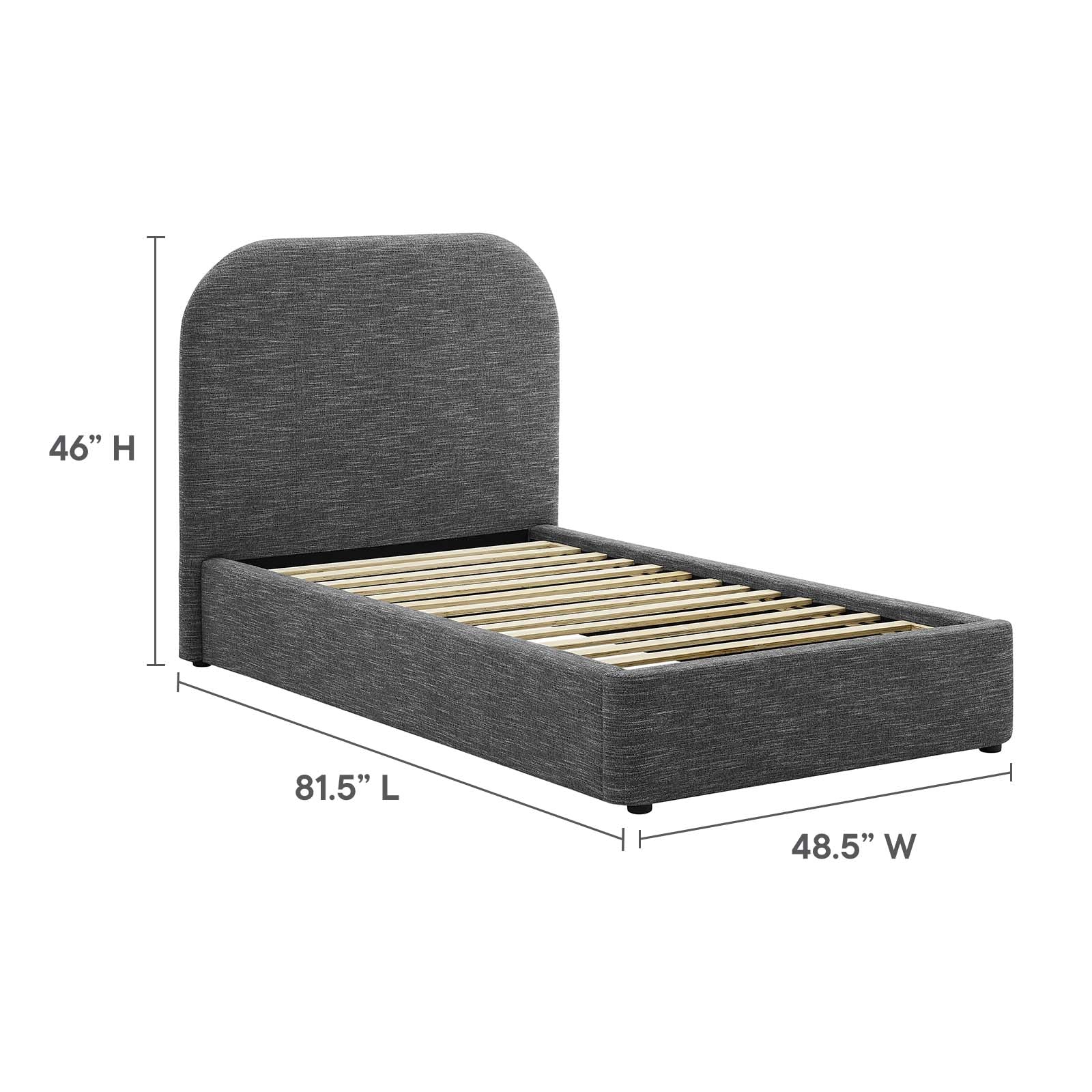 Keynote Upholstered Fabric Curved Twin Platform Bed By Modway - MOD-7136 | Beds | Modishstore - 22