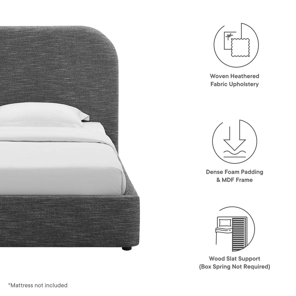 Keynote Upholstered Fabric Curved Twin Platform Bed By Modway - MOD-7136 | Beds | Modishstore - 23