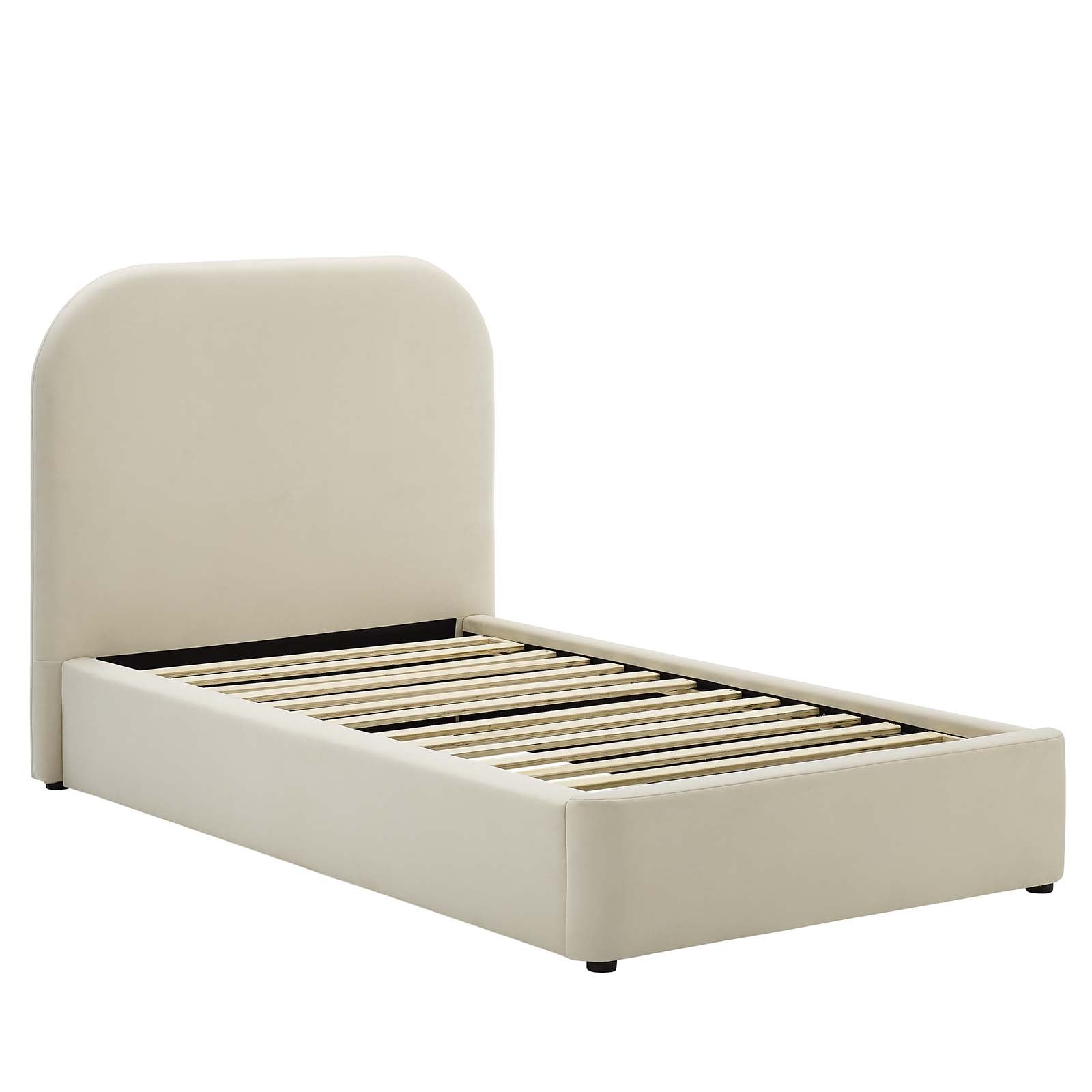 Keynote Performance Velvet Curved Twin Platform Bed By Modway - MOD-7137 | Beds | Modishstore - 2