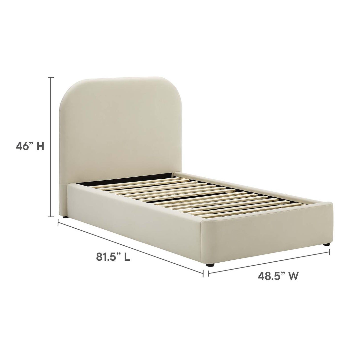 Keynote Performance Velvet Curved Twin Platform Bed By Modway - MOD-7137 | Beds | Modishstore - 6