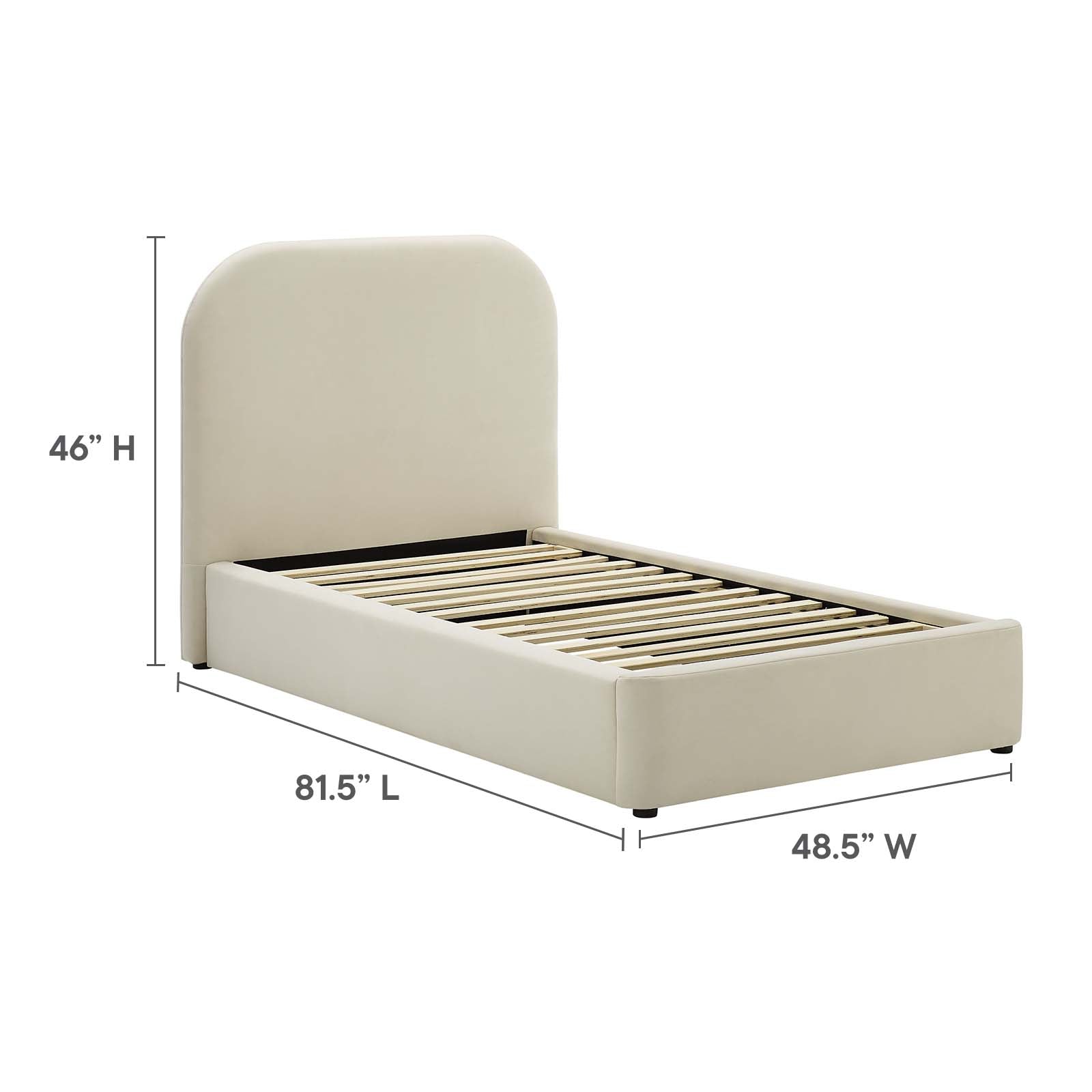 Keynote Performance Velvet Curved Twin Platform Bed By Modway - MOD-7137 | Beds | Modishstore - 6