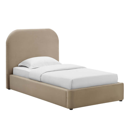 Keynote Performance Velvet Curved Twin Platform Bed By Modway - MOD-7137 | Beds | Modishstore - 9