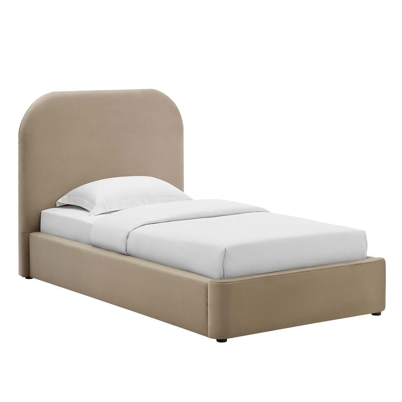 Keynote Performance Velvet Curved Twin Platform Bed By Modway - MOD-7137 | Beds | Modishstore - 9