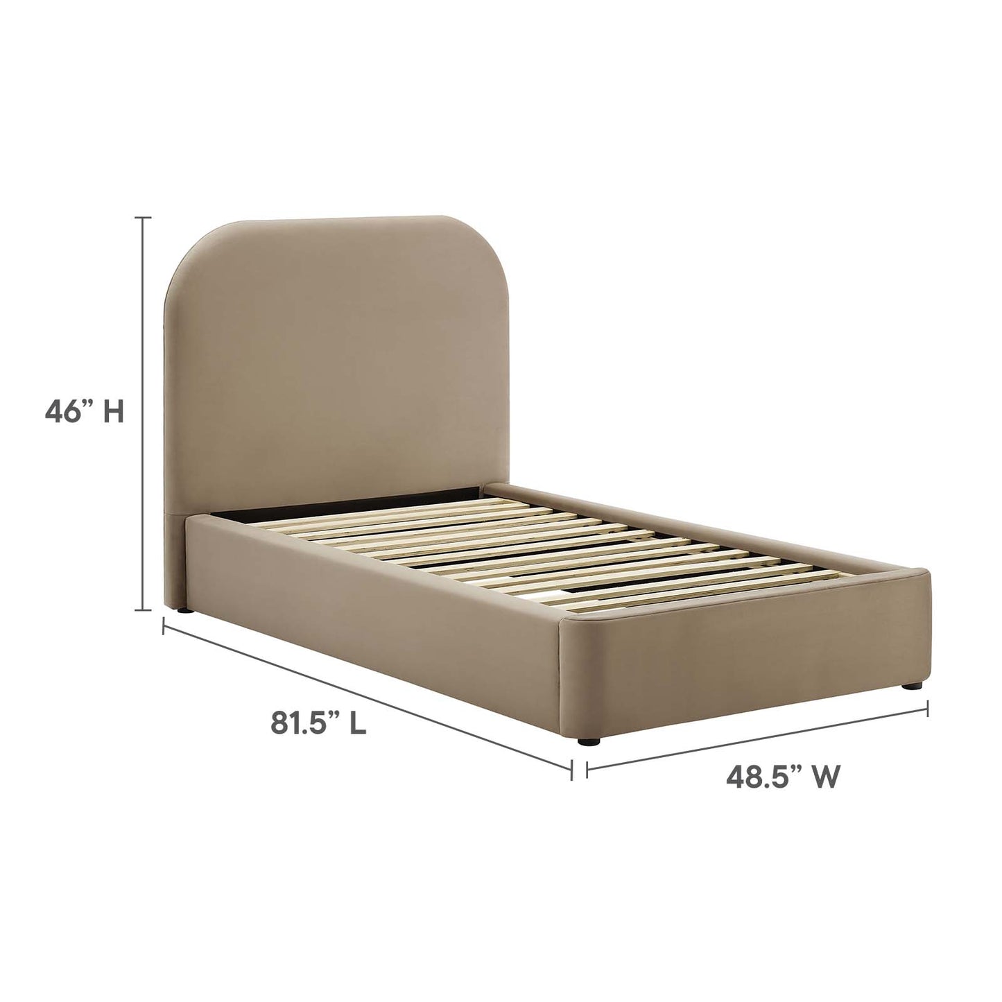 Keynote Performance Velvet Curved Twin Platform Bed By Modway - MOD-7137 | Beds | Modishstore - 14