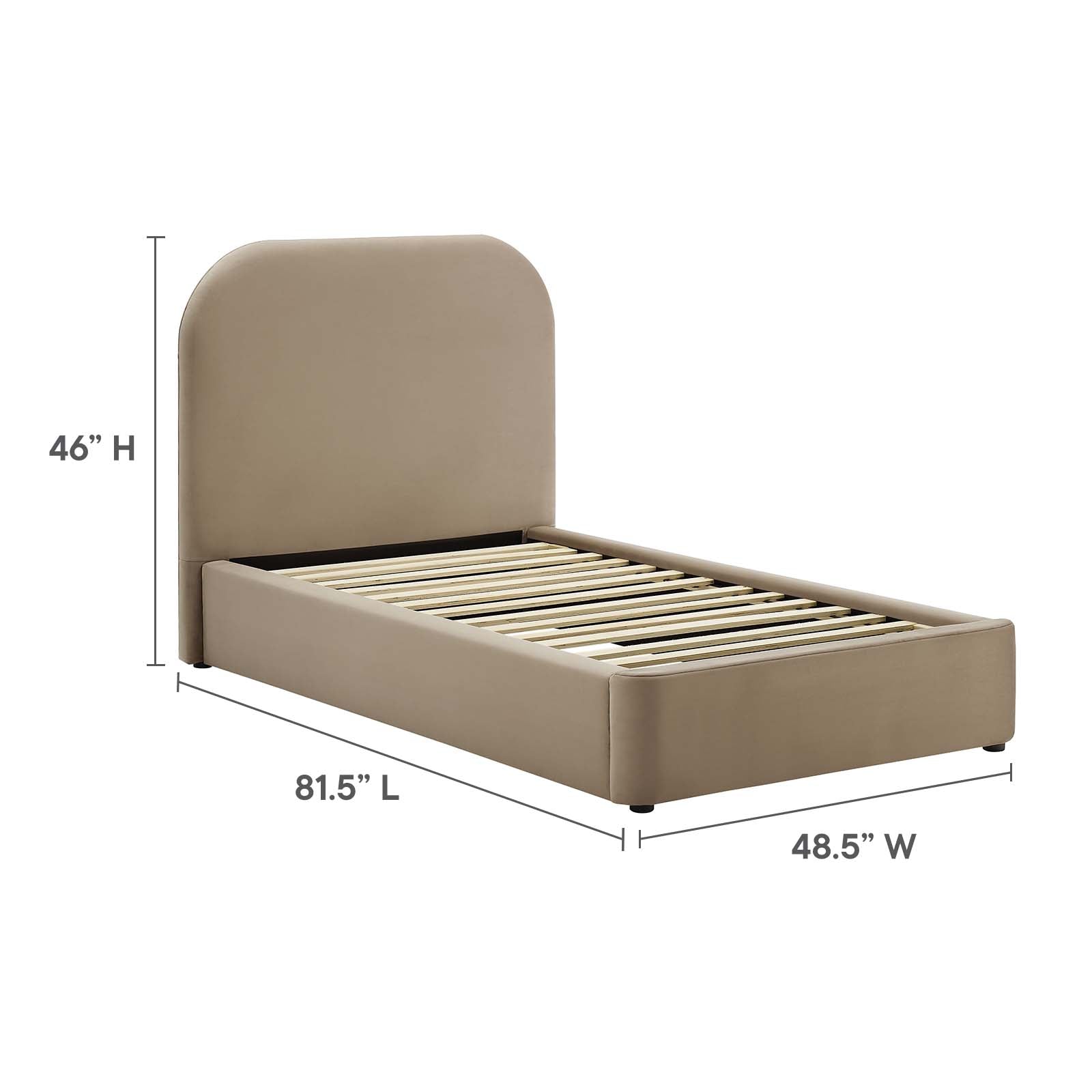 Keynote Performance Velvet Curved Twin Platform Bed By Modway - MOD-7137 | Beds | Modishstore - 14