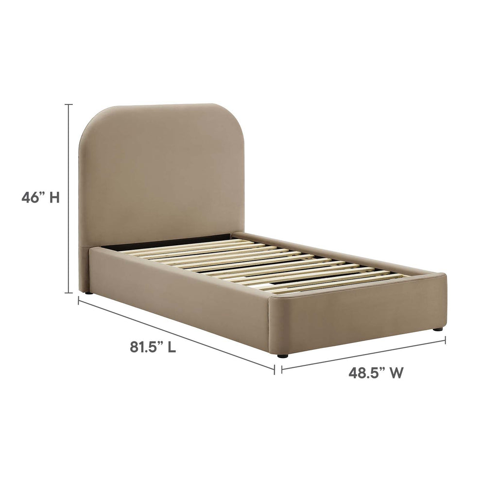 Keynote Performance Velvet Curved Twin Platform Bed By Modway - MOD-7137 | Beds | Modishstore - 14