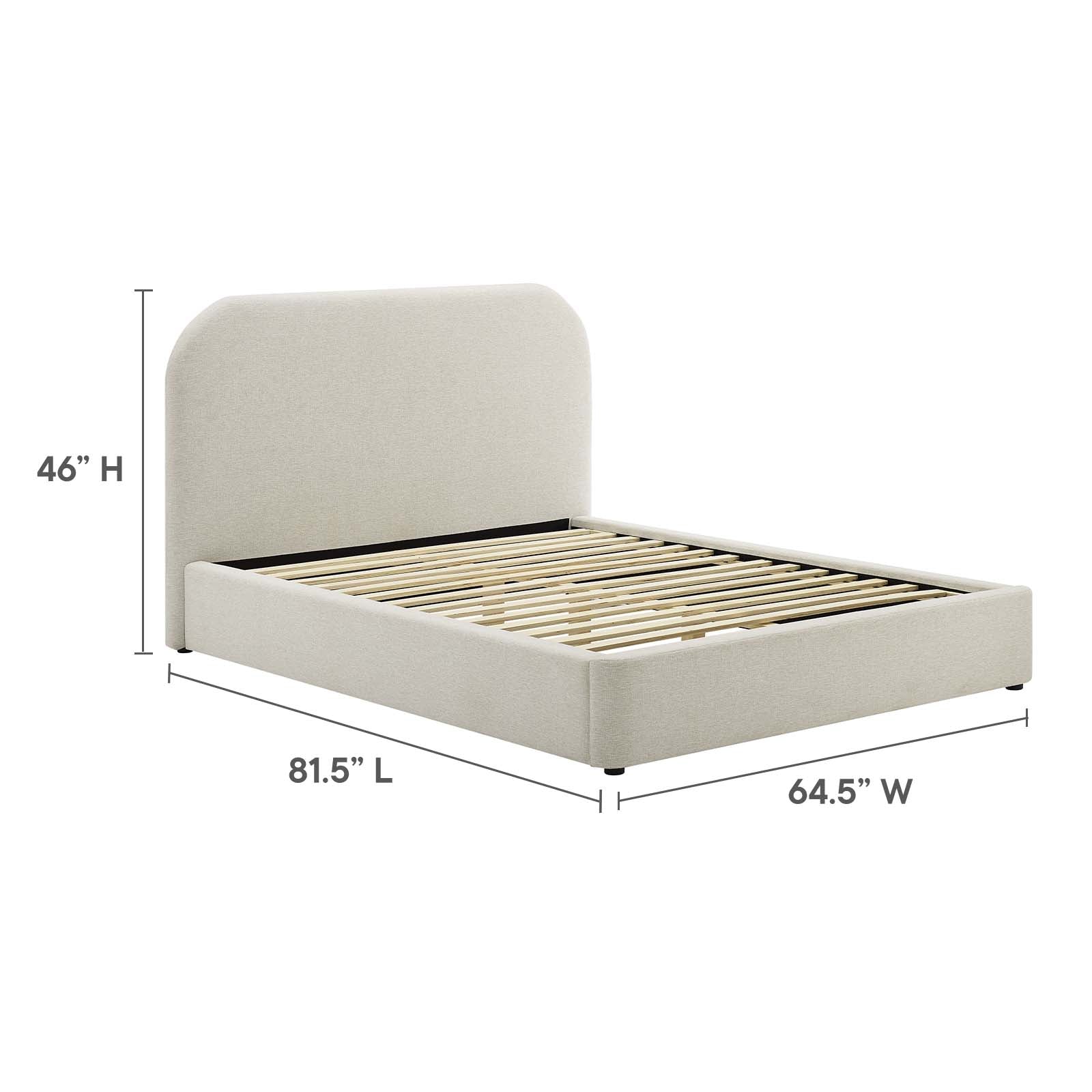 Keynote Upholstered Fabric Curved Full Platform Bed By Modway - MOD-7138 | Beds | Modishstore - 6