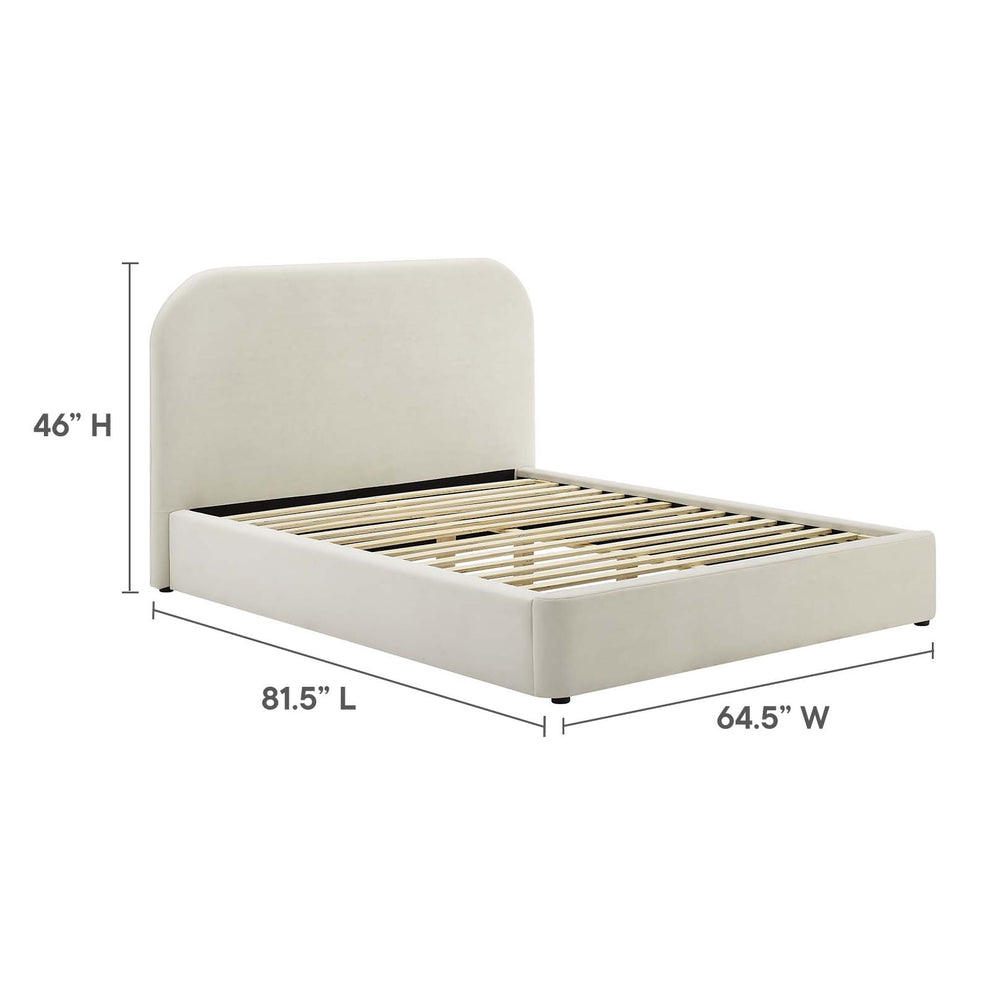 Keynote Performance Velvet Curved Full Platform Bed By Modway - MOD-7139 | Beds | Modishstore - 6