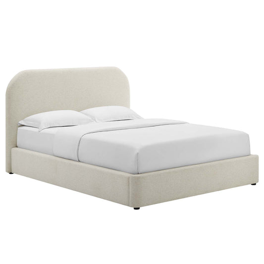 Keynote Upholstered Fabric Curved Queen Platform Bed By Modway - MOD-7140 | Beds | Modishstore