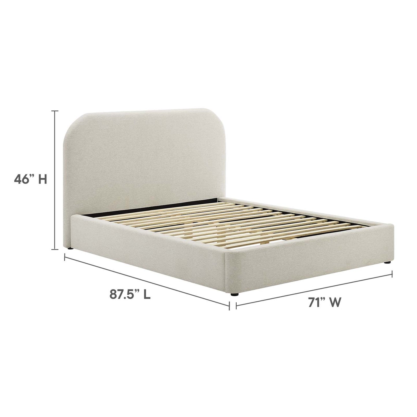 Keynote Upholstered Fabric Curved Queen Platform Bed By Modway - MOD-7140 | Beds | Modishstore - 6