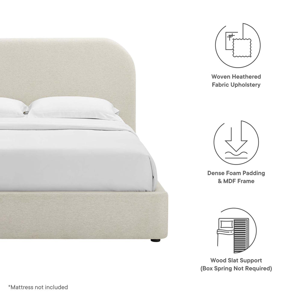 Keynote Upholstered Fabric Curved Queen Platform Bed By Modway - MOD-7140 | Beds | Modishstore - 7