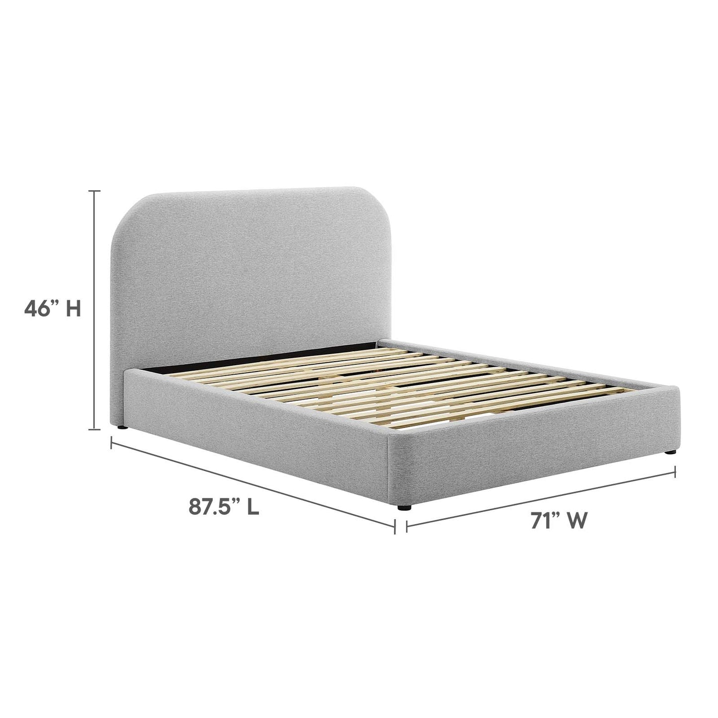 Keynote Upholstered Fabric Curved Queen Platform Bed By Modway - MOD-7140 | Beds | Modishstore - 14