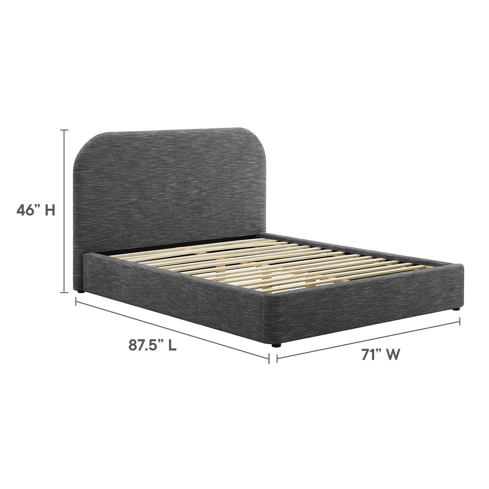 Keynote Upholstered Fabric Curved Queen Platform Bed By Modway - MOD-7140 | Beds | Modishstore - 22