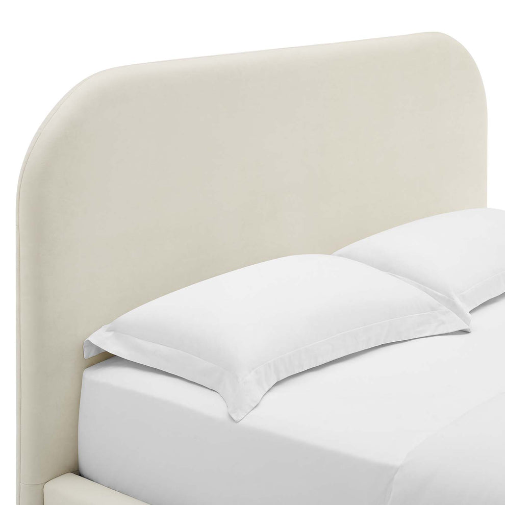 Keynote Performance Velvet Curved Queen Platform Bed By Modway - MOD-7141 | Beds | Modishstore - 5