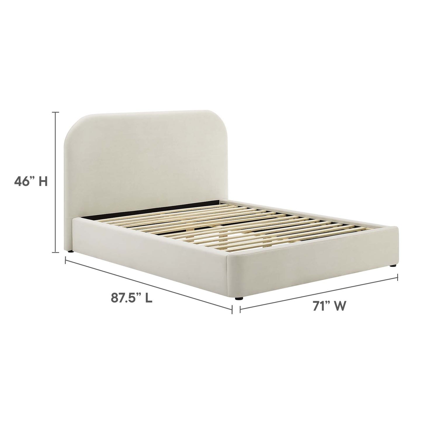 Keynote Performance Velvet Curved Queen Platform Bed By Modway - MOD-7141 | Beds | Modishstore - 6