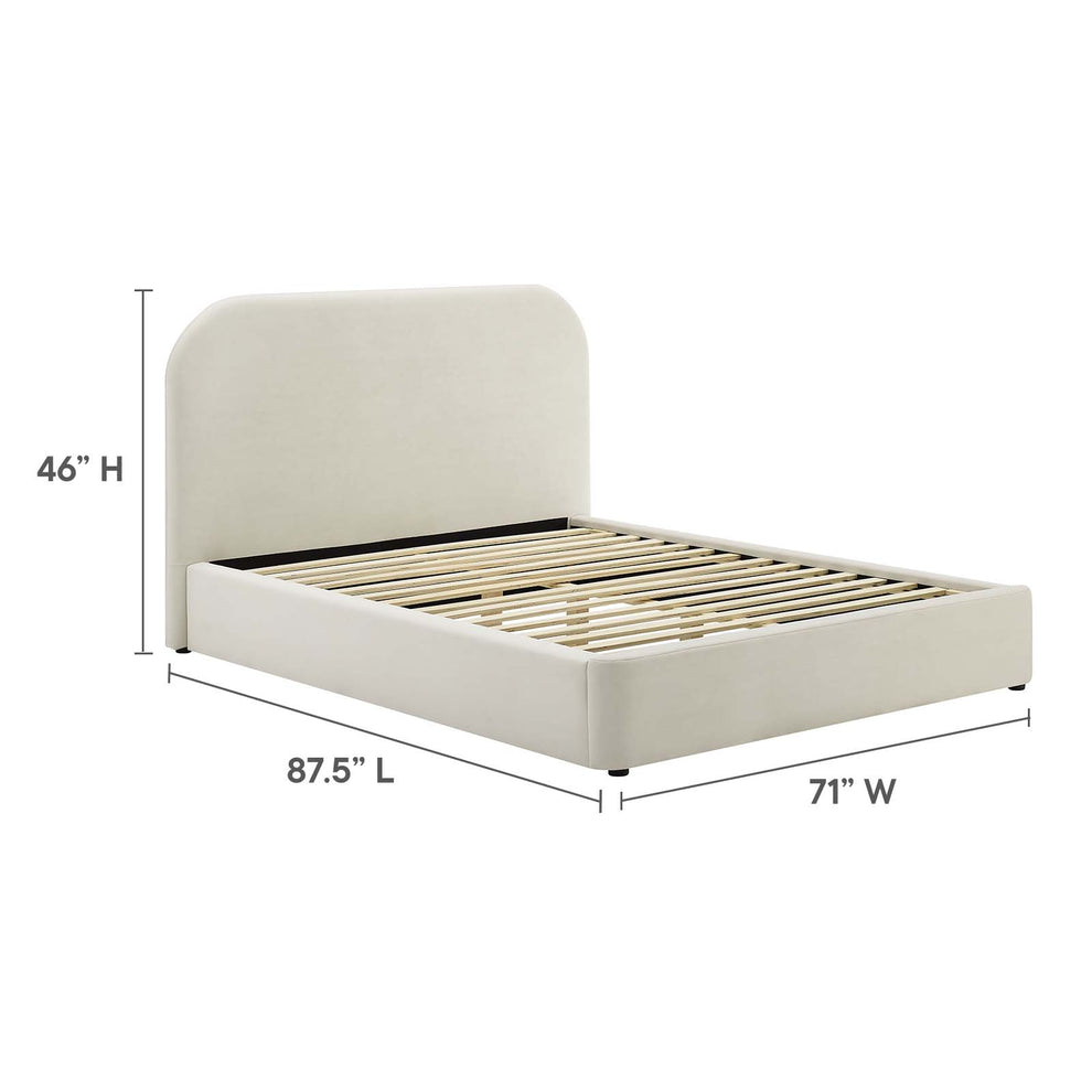 Keynote Performance Velvet Curved Queen Platform Bed By Modway - MOD-7141 | Beds | Modishstore - 6