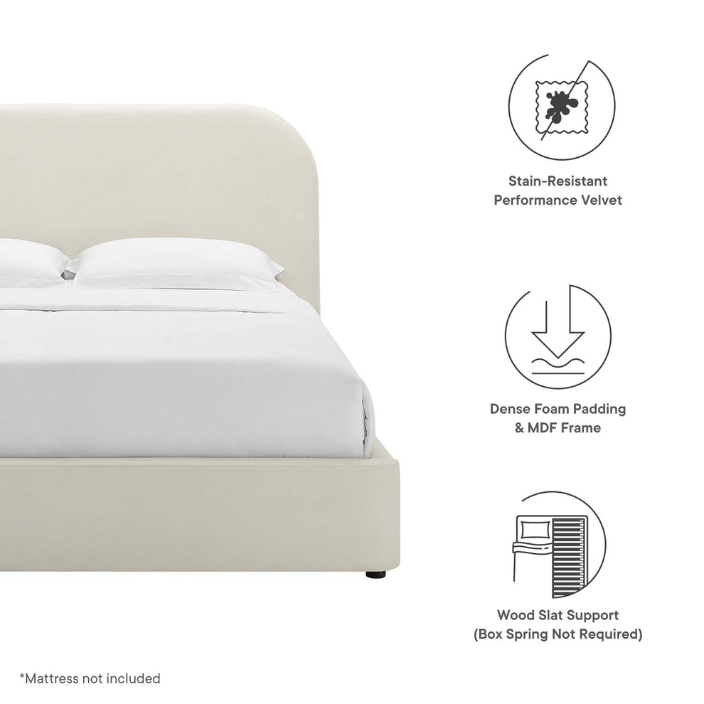Keynote Performance Velvet Curved Queen Platform Bed By Modway - MOD-7141 | Beds | Modishstore - 7