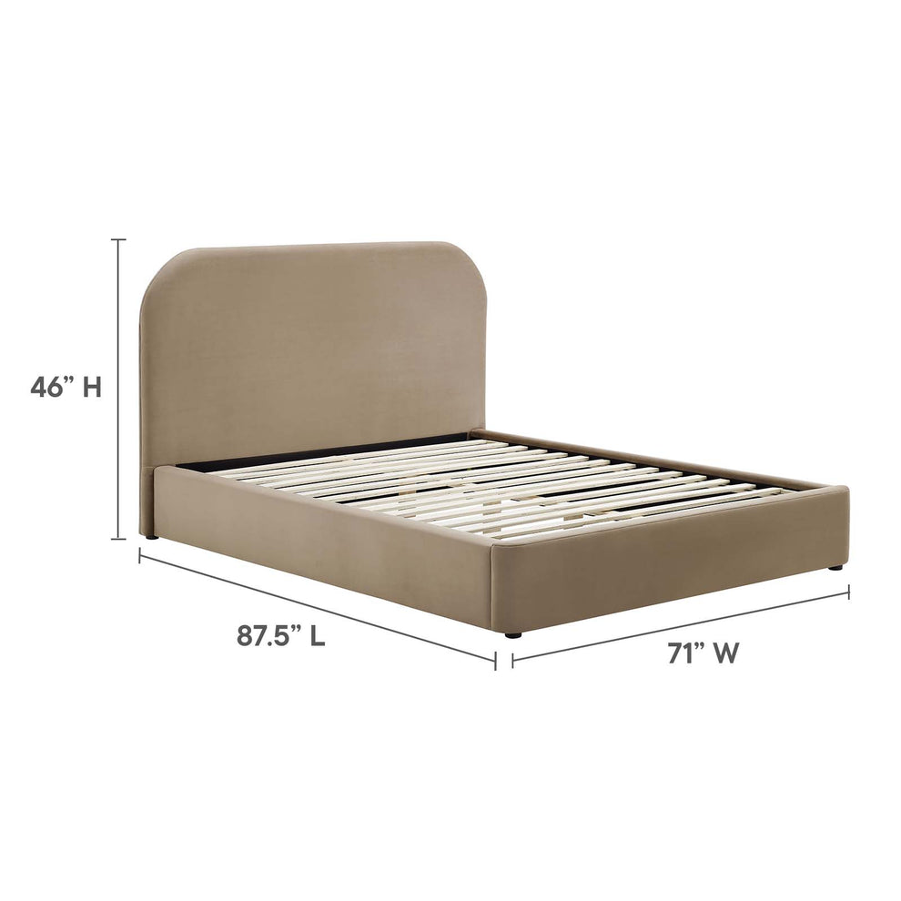 Keynote Performance Velvet Curved Queen Platform Bed By Modway - MOD-7141 | Beds | Modishstore - 14