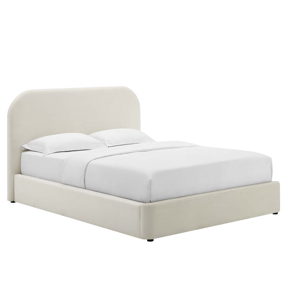 Keynote Performance Velvet Curved King Platform Bed By Modway - MOD-7143 | Beds | Modishstore - 1