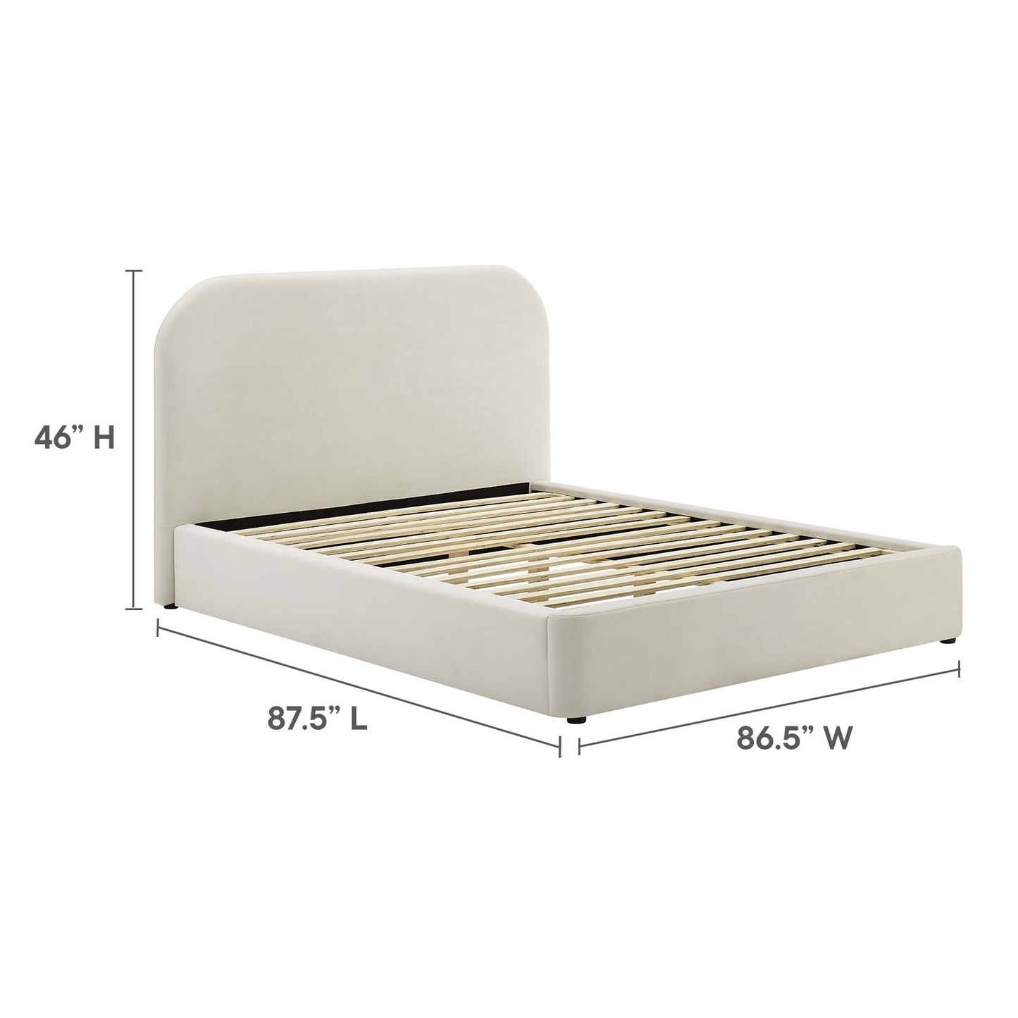 Keynote Performance Velvet Curved King Platform Bed By Modway - MOD-7143 | Beds | Modishstore - 6