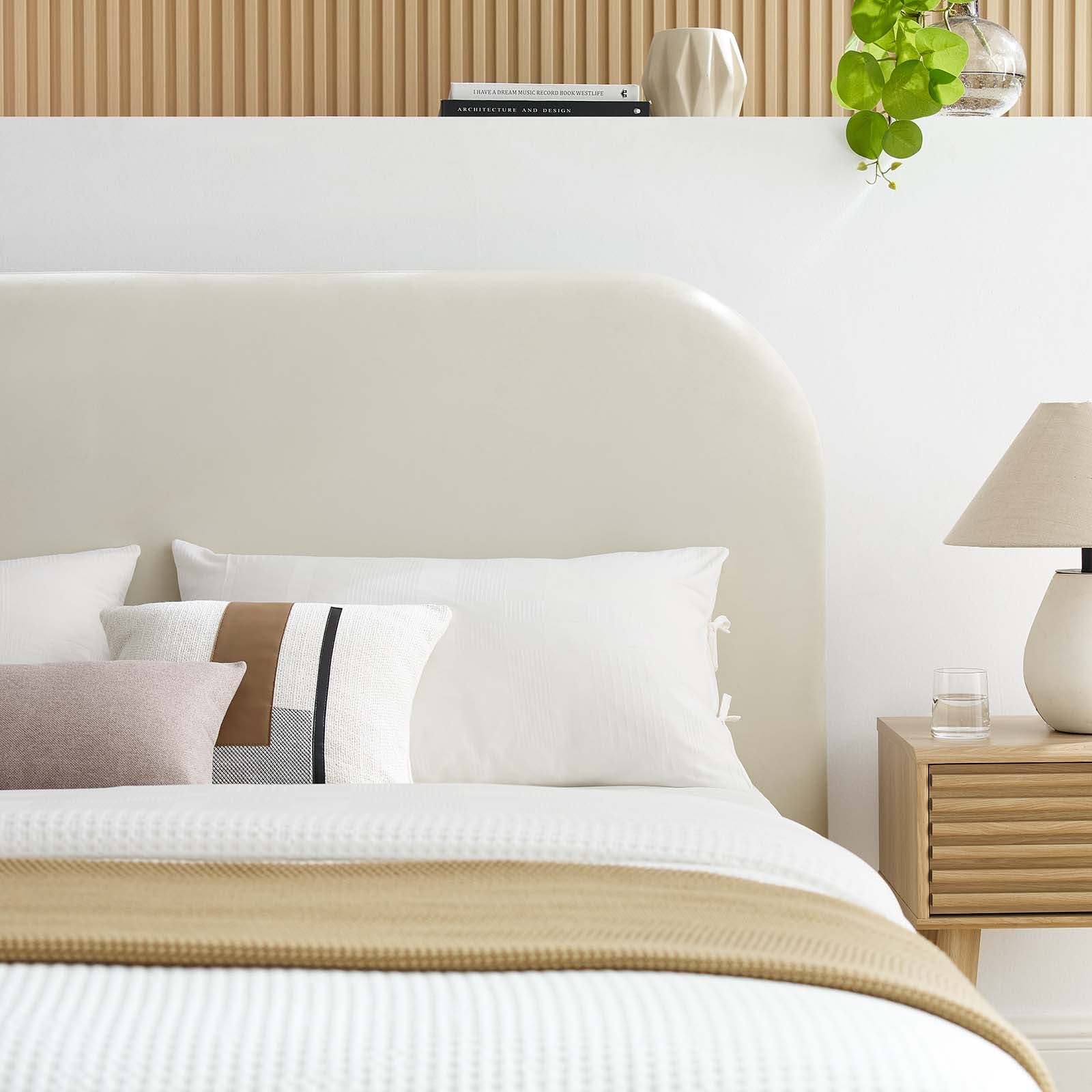 Keynote Performance Velvet Curved King Platform Bed By Modway - MOD-7143 | Beds | Modishstore - 8