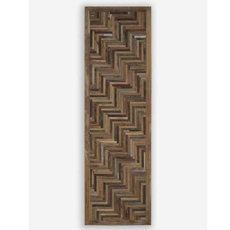 Grand Atlas 3D Chevron Pattern Recycled Teak Wood Wosaic | Wall Decor | Modishstore
