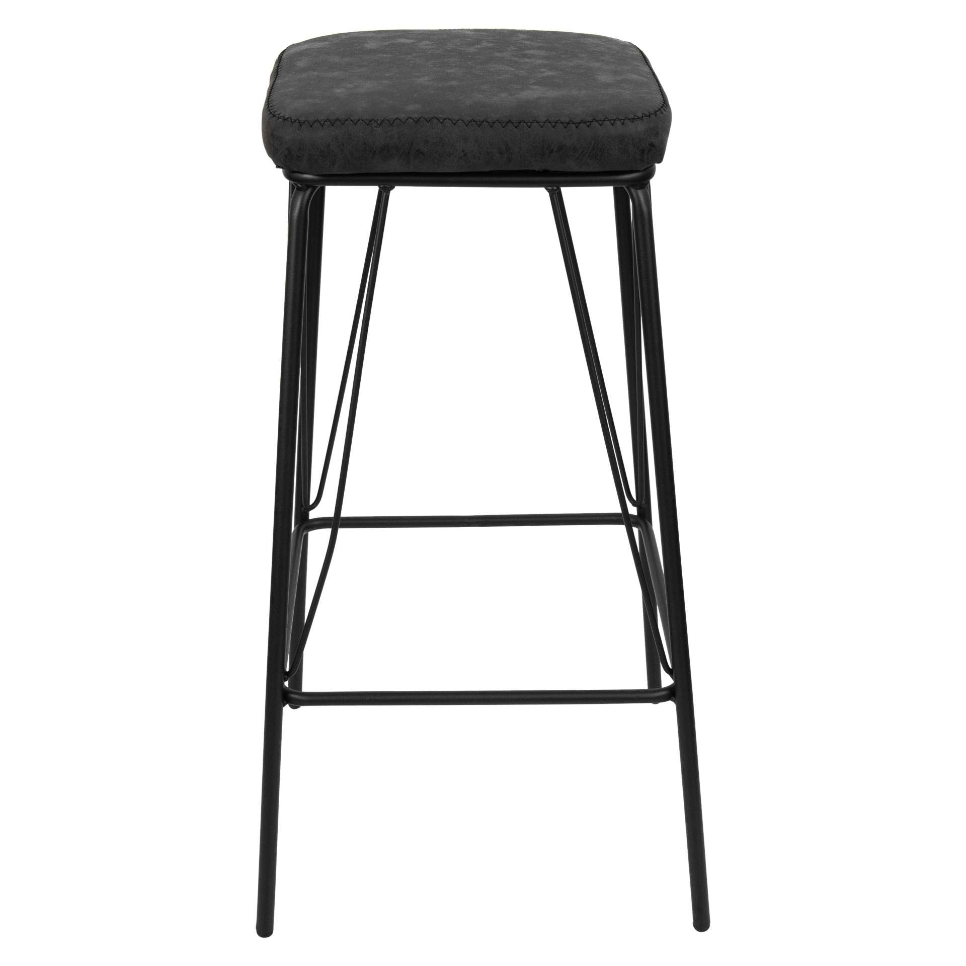 LeisureMod Millard Leather Bar Stool With Metal Frame | Bar Stools | Modishstore