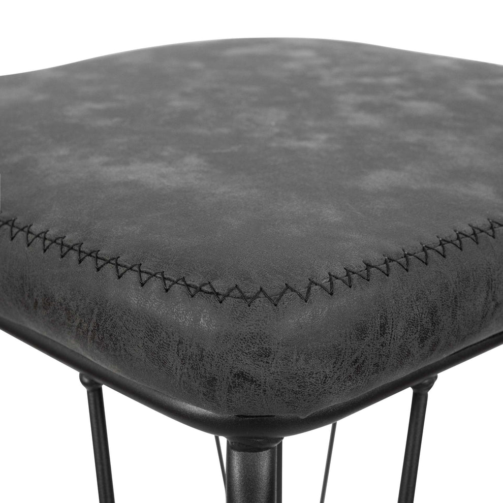 LeisureMod Millard Leather Bar Stool With Metal Frame | Bar Stools | Modishstore - 4