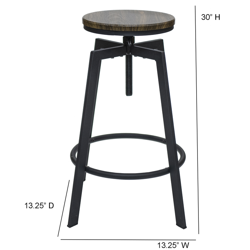 Set Of 2 Commerical Seating Products Swivel Backless Bar Stool Chairs, Black By Csp | Bar Stools | Modishstore