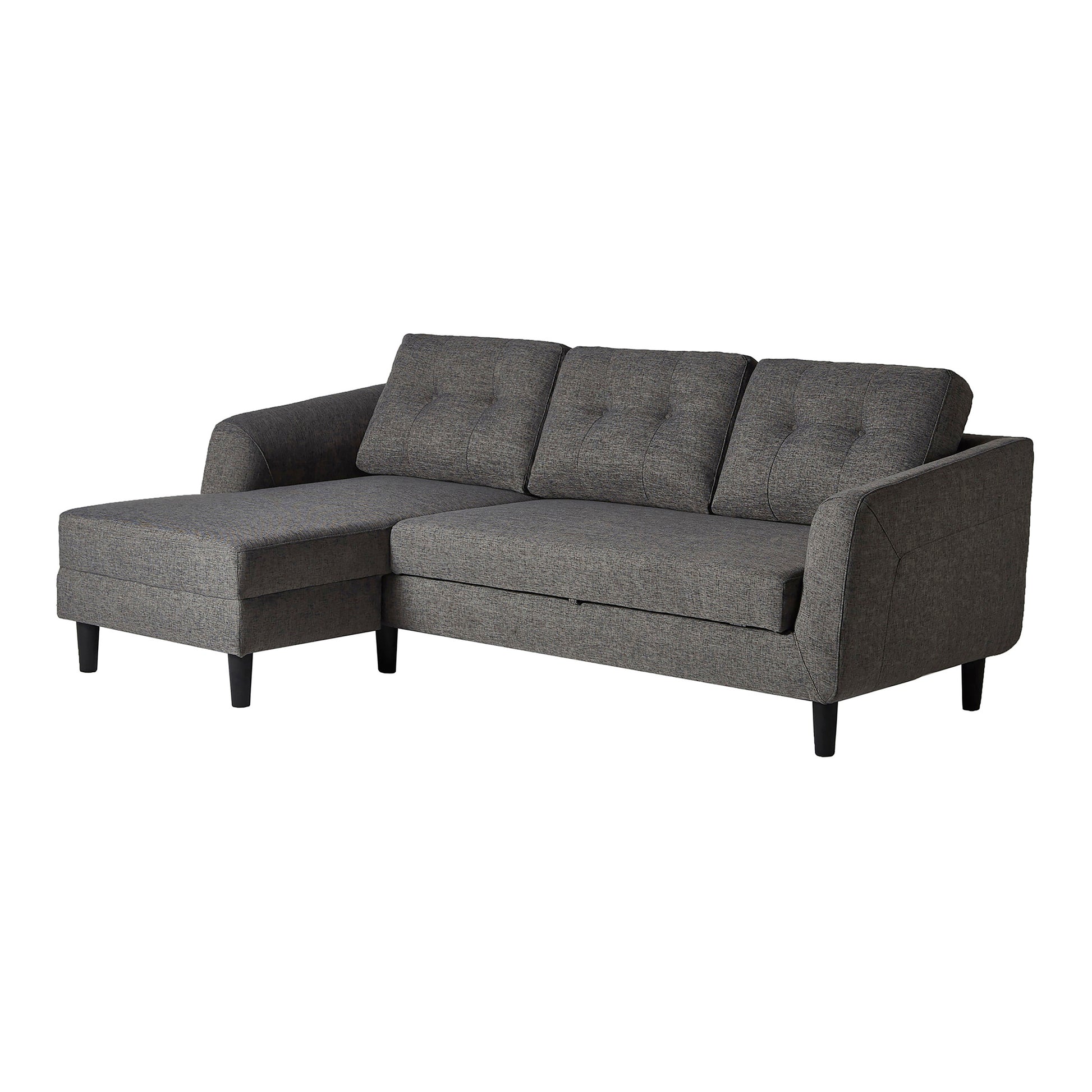 BELAGIO SOFA BED WITH CHAISE CHARCOAL LEFT | Modishstore | Sofas-3