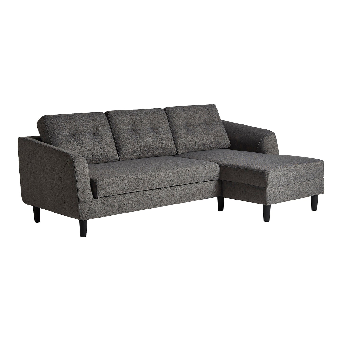 BELAGIO SOFA BED WITH CHAISE CHARCOAL LEFT | Modishstore | Sofas-4