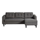 BELAGIO SOFA BED WITH CHAISE CHARCOAL LEFT | Modishstore | Sofas-6
