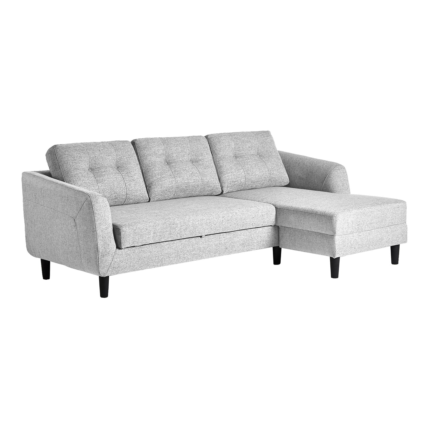 BELAGIO SOFA BED WITH CHAISE CHARCOAL LEFT | Modishstore | Sofas-11