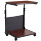 Mobile Sit-Down, Stand-Up Mahogany Computer Ergonomic Desk by Flash Furniture | Desks | Modishstore-3