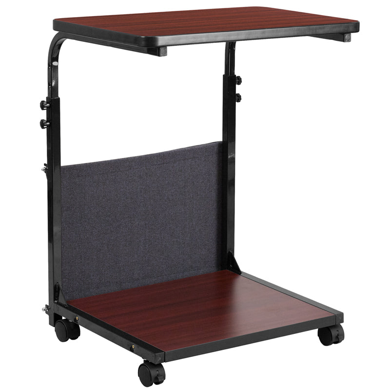 Mobile Sit-Down, Stand-Up Mahogany Computer Ergonomic Desk by Flash Furniture | Desks | Modishstore - 3