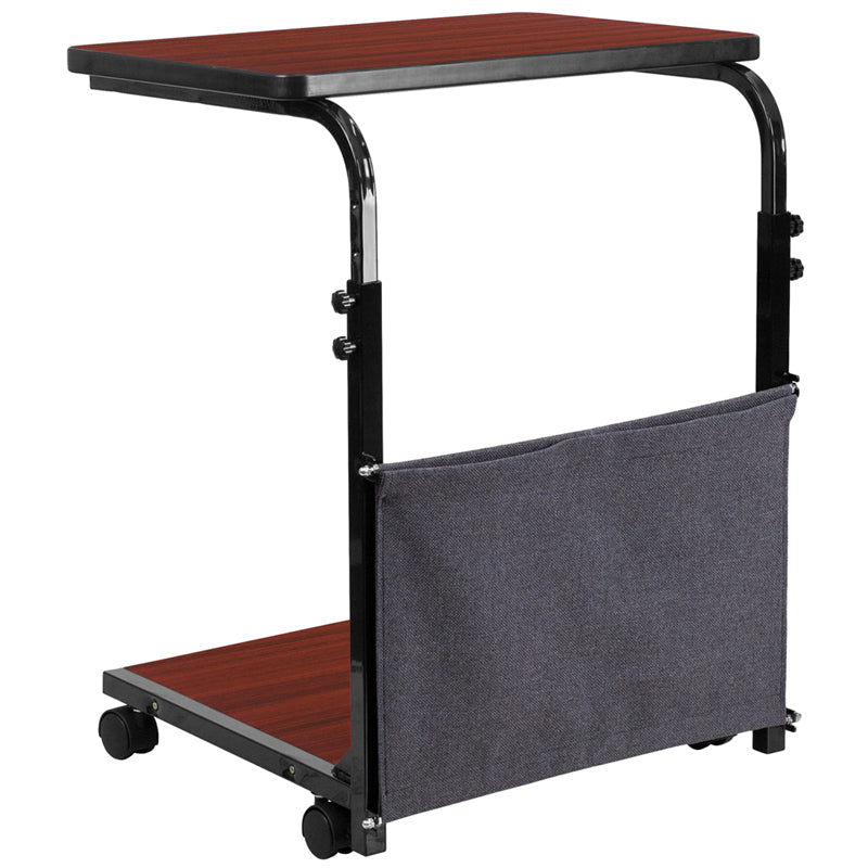 Mobile Sit-Down, Stand-Up Mahogany Computer Ergonomic Desk by Flash Furniture | Desks | Modishstore - 4